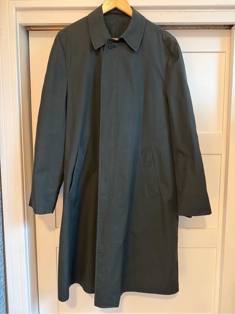 London Fog Dark Green Single-Breasted Trench Coat